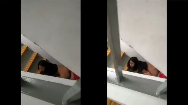 Quay lén cặp đôi lén lút ở thang bộ chung cư bị phát hiện video